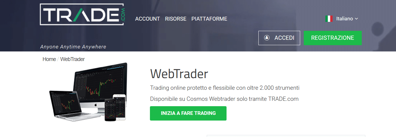 WebTrader di Trade.com