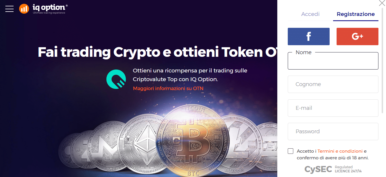 registrazione cripto