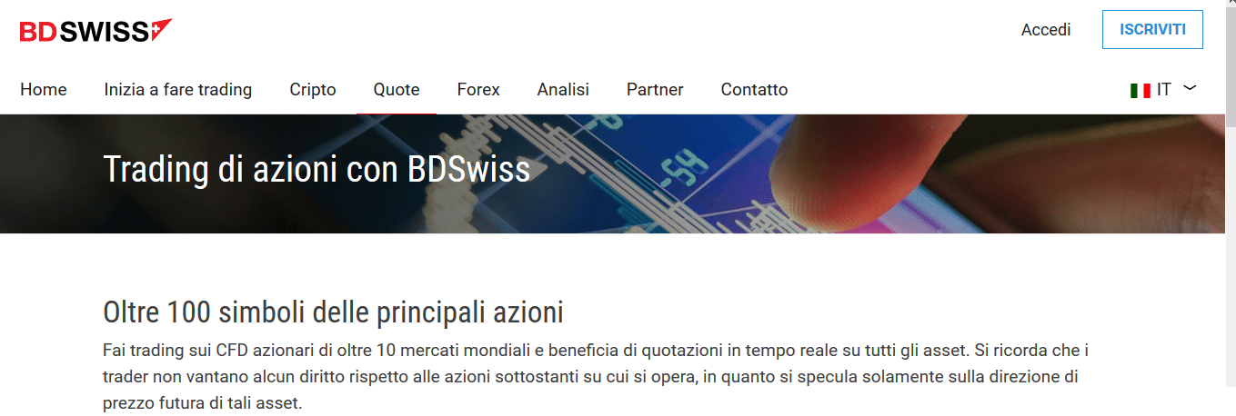 trading azioni bdswiss