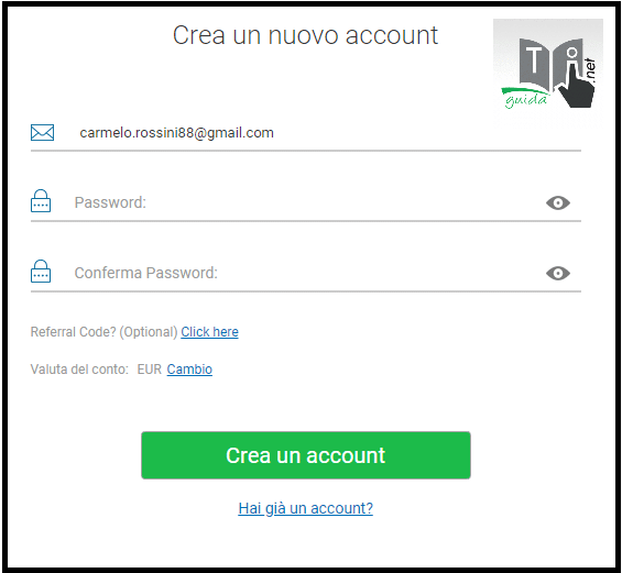 password conto demo