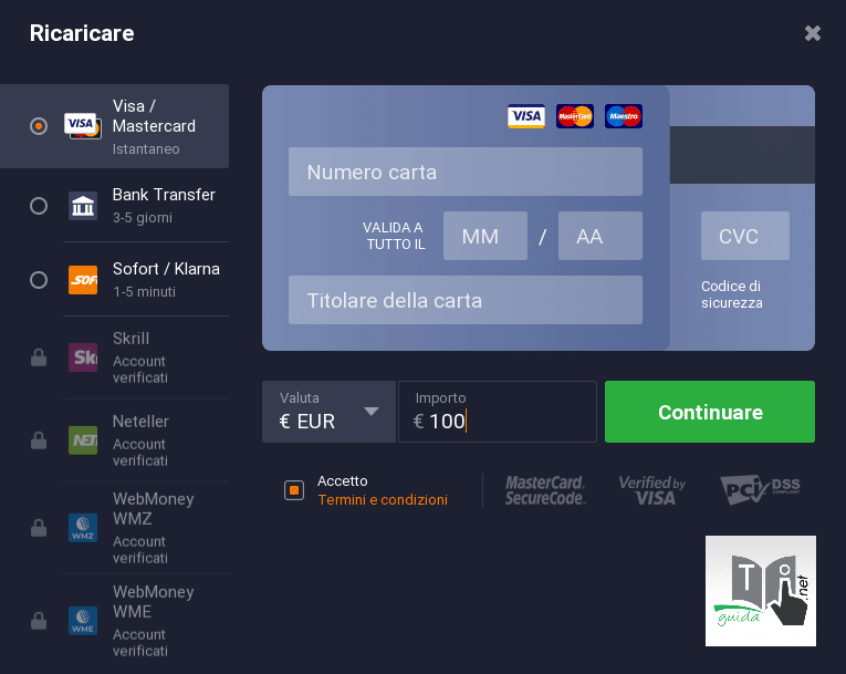 apertura conto demo IQ Option