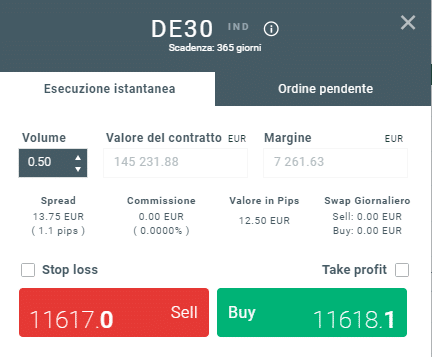 buy o sell IQ Option DAX30