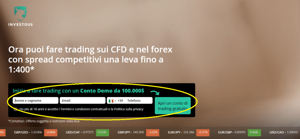 investous-conto-demo ecco come aprirlo