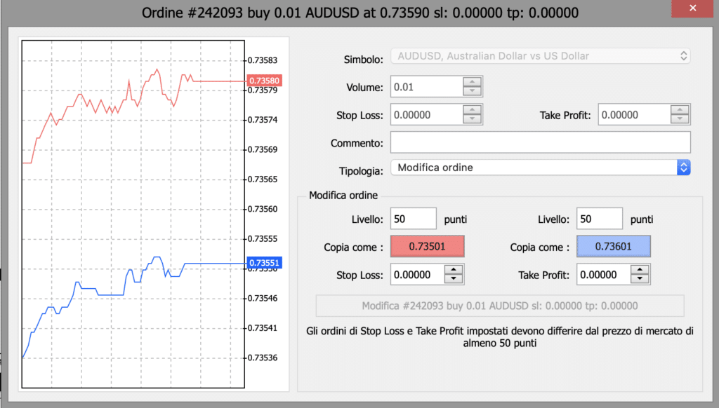 Ordini MetaTrader su Roinvesting