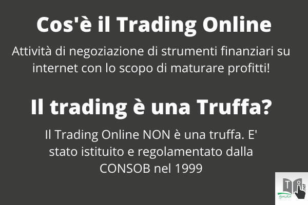 Cos'è il Trading Online? E' una truffa? Infografica di GuidaTradingOnline.net.
