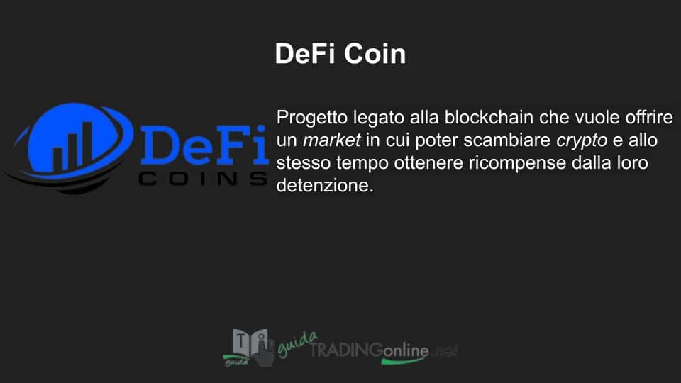 La scheda riassuntiva su DeFi Coin