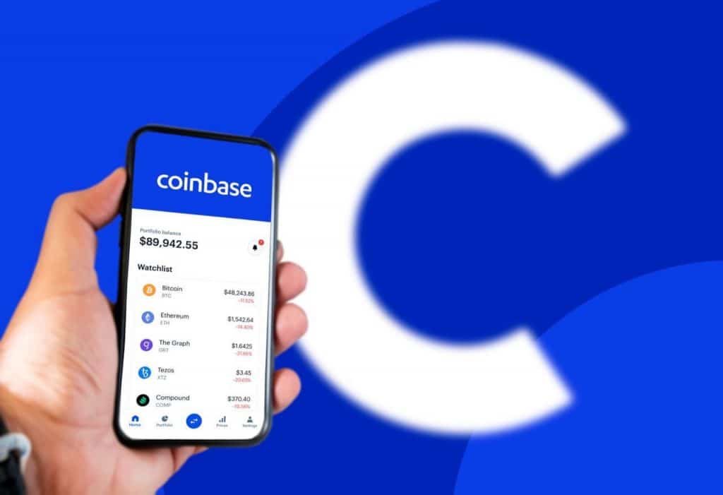 L'app per criptovalute di Coinbase (qui pagina iniziale) è tra le migliori del suo genere