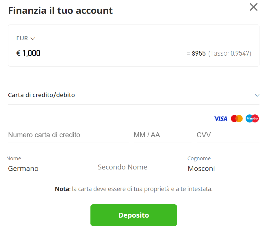 Metodi di deposito presenti sulle piattaforme di trading