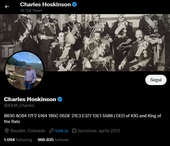 Charles Hoskinson su Twitter - Co-fondatore di Ethereum