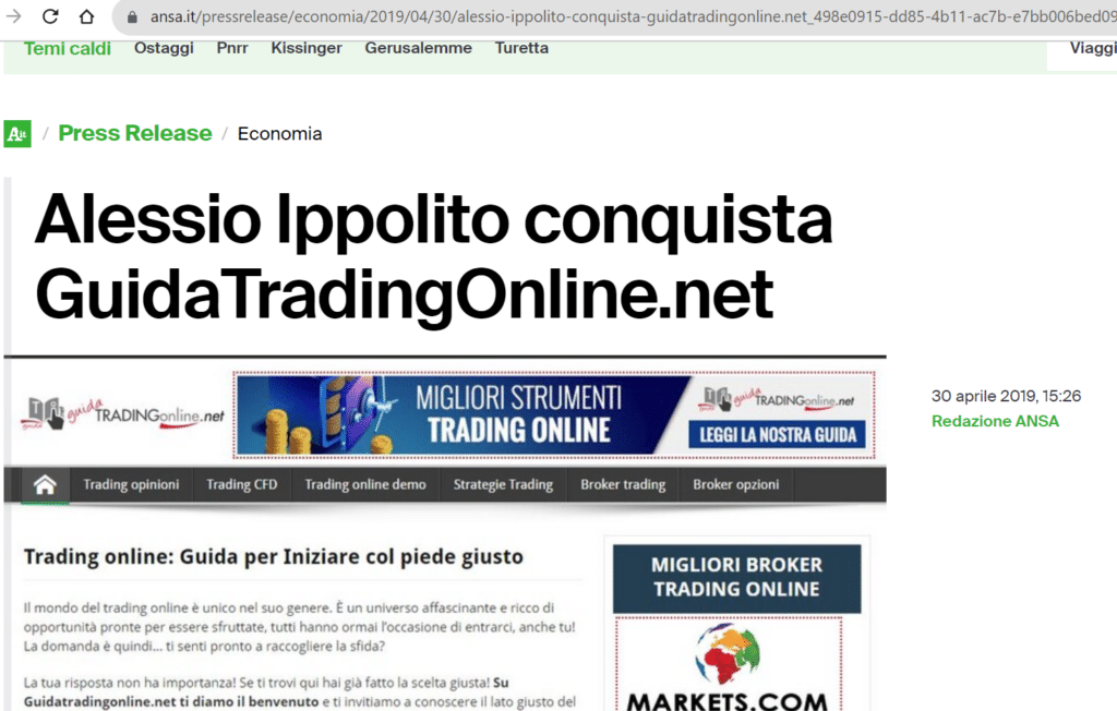 guidatradingonline.net su ansa